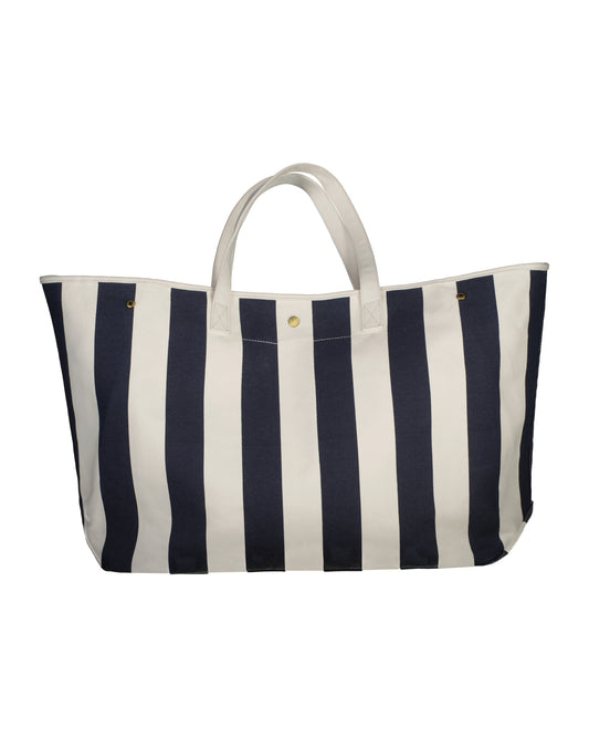 Bawełniana torba damska w paski granatowa