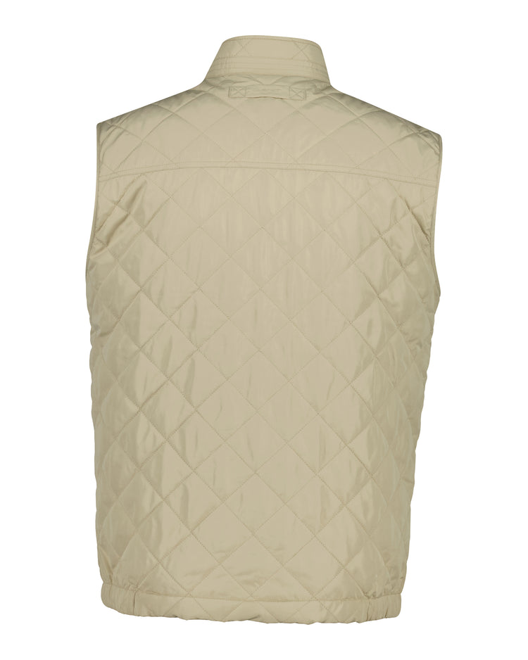 Bezrękawnik męski ze stójką regular fit beżowy