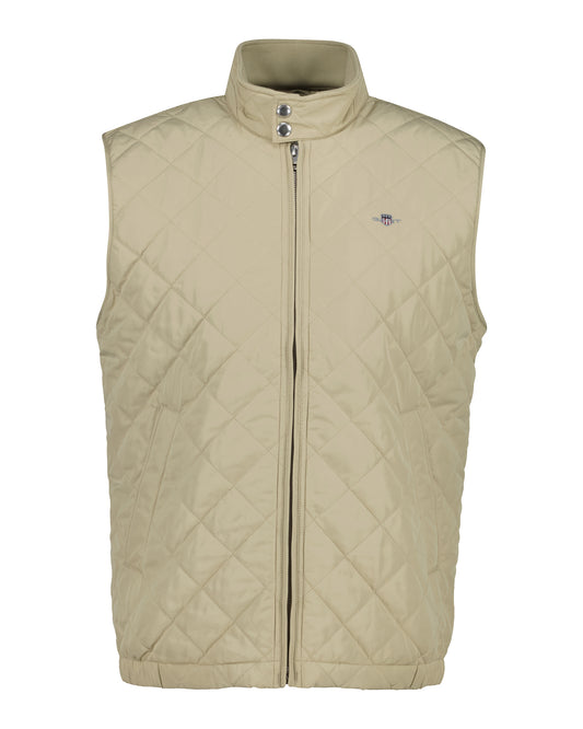 Bezrękawnik męski ze stójką regular fit beżowy