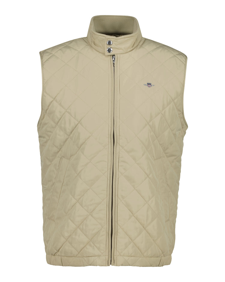 Bezrękawnik męski ze stójką regular fit beżowy