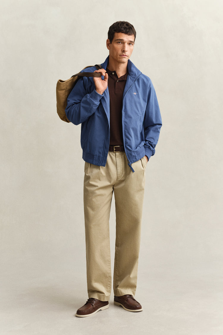 Kurtka męska ze stójką z długim rękawem regular fit niebieska