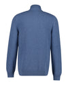 Bawełniany sweter męski z zamkiem do połowy regular fit niebieski