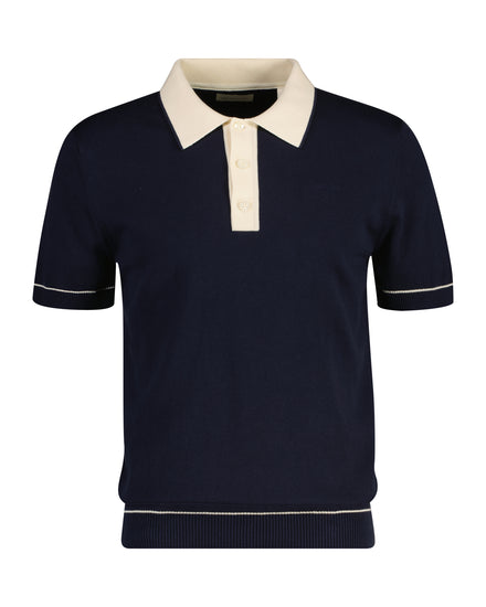 Sweter męski z kołnierzykiem polo z krótkim rękawem regular fit