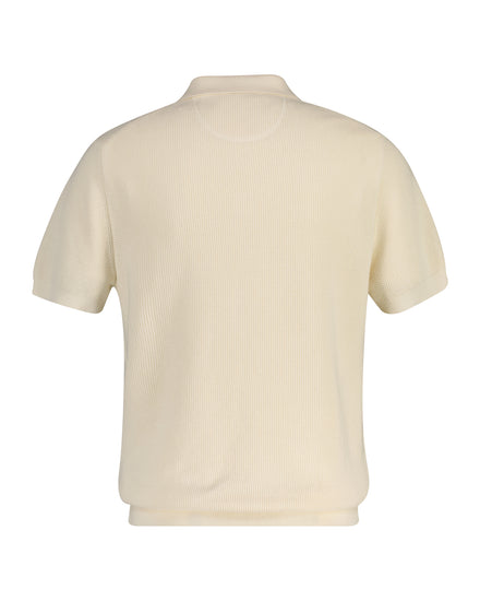 Bawełniany sweter męski z kołnierzykiem polo i krótkim rękawem regular fit