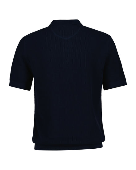 Bawełniany sweter męski polo z krótkim rękawem regular fit