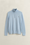 Bawełniany sweter męski z długim rękawem half zip regular fit