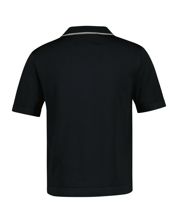 Sweter męski polo z długim rękawem regular fit