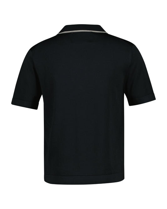 Sweter męski polo z długim rękawem regular fit