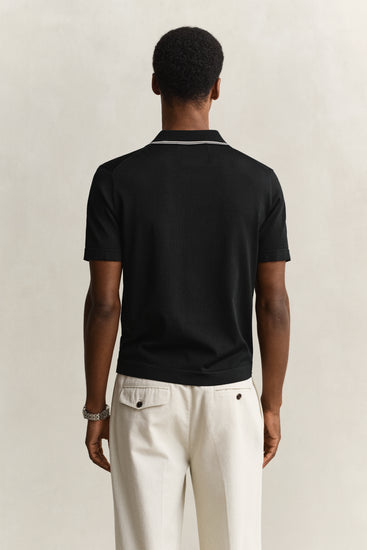 Sweter męski polo z krótkim rękawem regular fit