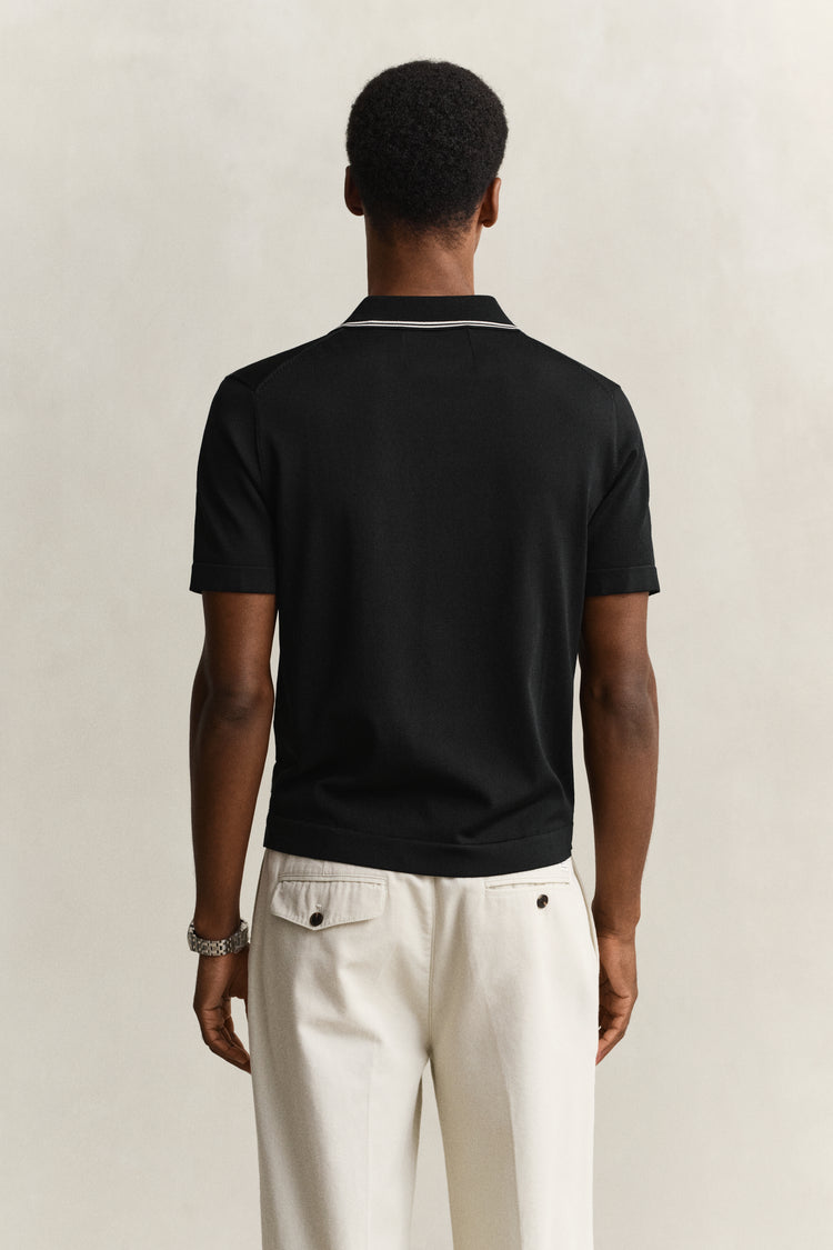 Sweter męski polo z krótkim rękawem regular fit