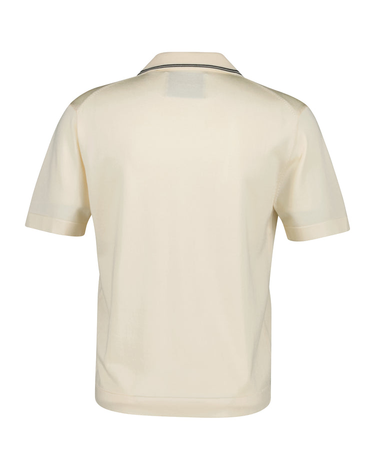 Sweter męski z kołnierzykiem polo z krótkim rękawem regular fit