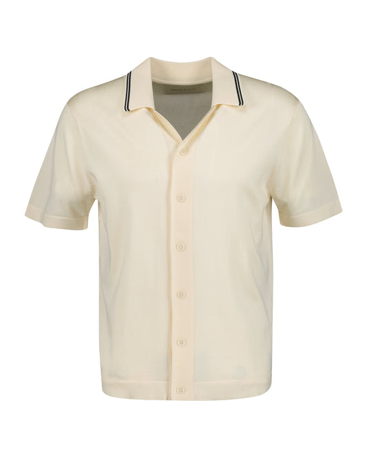 Sweter męski z kołnierzykiem polo z krótkim rękawem regular fit