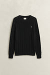Sweter męski z okrągłym dekoltem regular fit czarny
