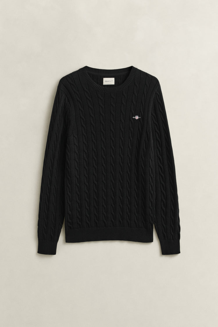 Sweter męski z okrągłym dekoltem regular fit czarny