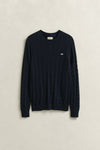 Sweter męski z okrągłym dekoltem regular fit granatowy