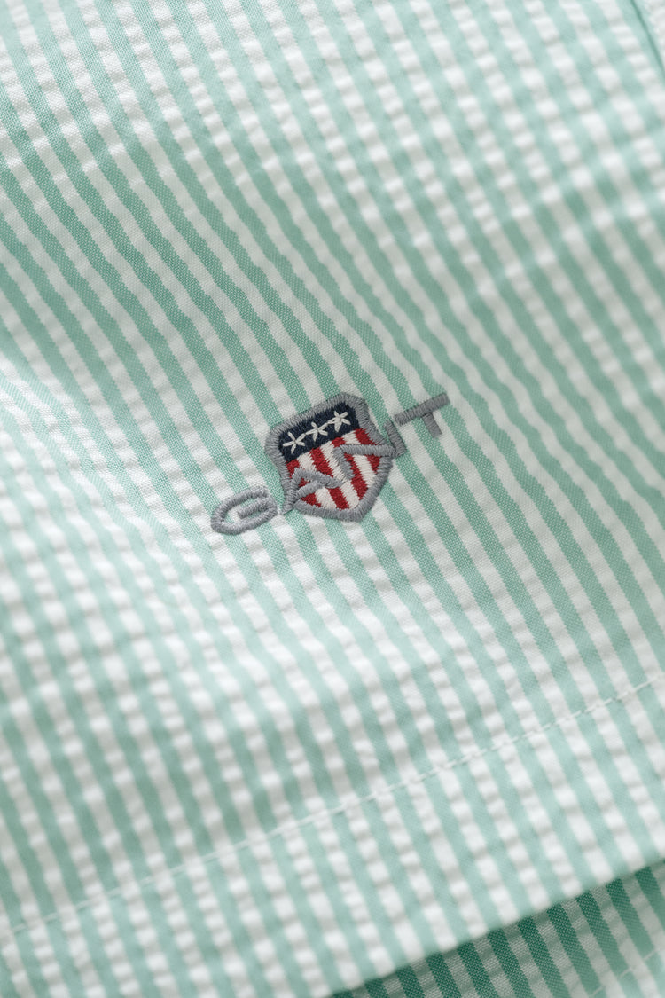 Szorty kąpielowe męskie w paski regular fit zielone