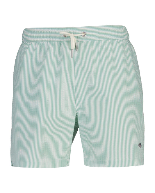 Szorty kąpielowe męskie w paski regular fit zielone
