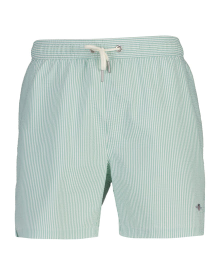 Szorty kąpielowe męskie w paski regular fit zielone