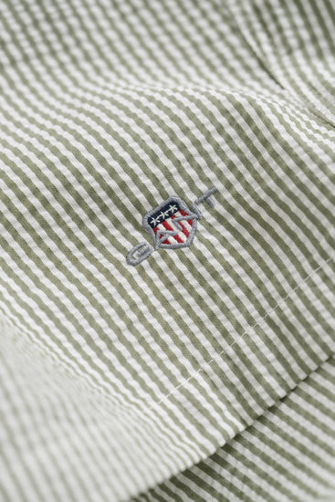 Szorty kąpielowe męskie w paski regular fit zielone