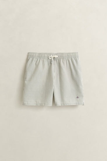 Szorty kąpielowe męskie w paski regular fit zielone