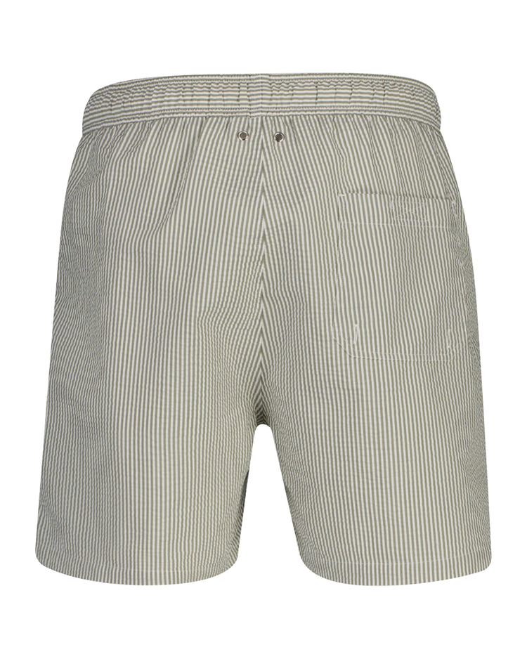 Szorty kąpielowe męskie w paski regular fit zielone