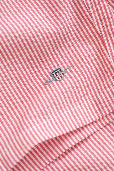 Szorty kąpielowe męskie w paski regular fit czerwone