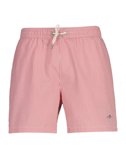 Szorty kąpielowe męskie w paski regular fit czerwone