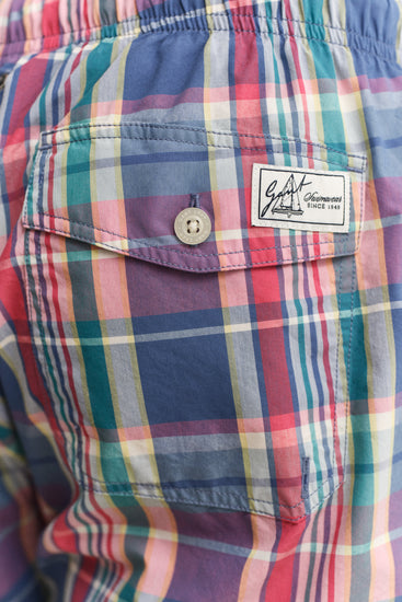 Szorty kąpielowe męskie w kratkę regular fit kolorowy