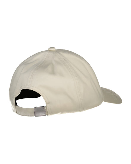 Bawełniana czapka z daszkiem męska z nadrukiem kremowa