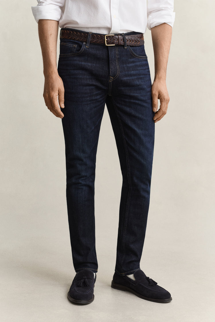 Jeansy męskie slim fit granatowe