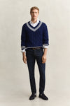 Jeansy męskie slim fit granatowe