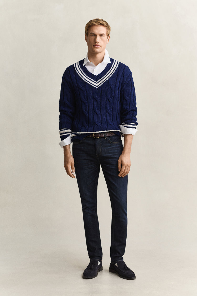 Jeansy męskie slim fit granatowe