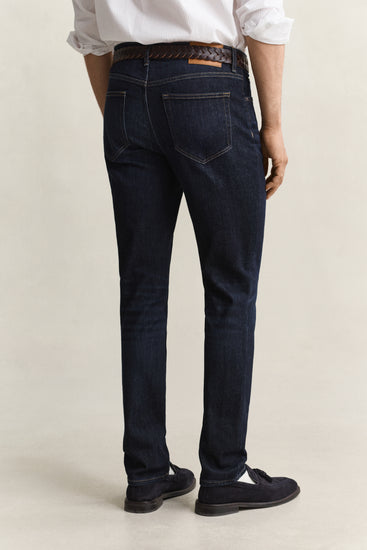 Jeansy męskie slim fit granatowe