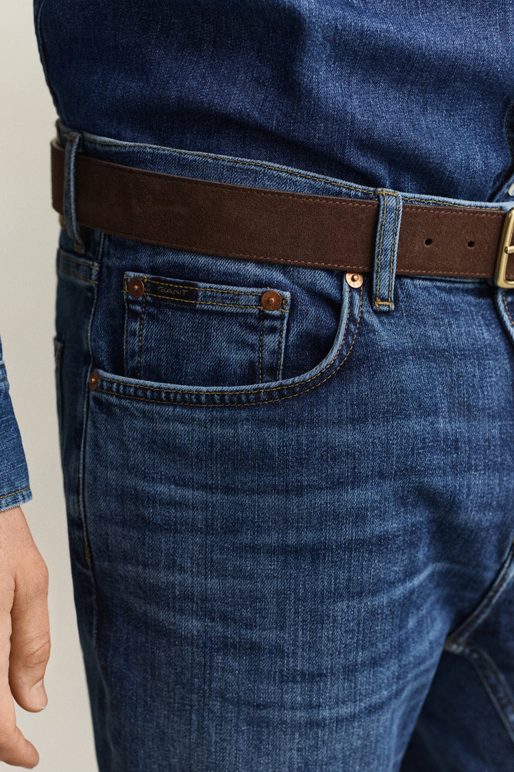 Jeansy męskie slim fit niebieskie