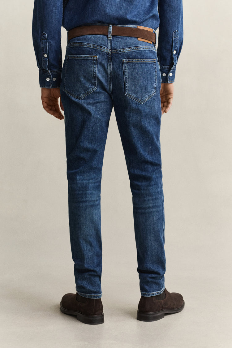 Jeansy męskie slim fit niebieskie