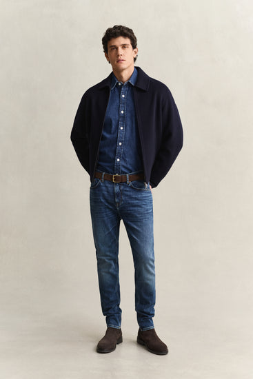 Jeansy męskie slim fit niebieskie