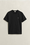 T-shirt męski z okrągłym dekoltem regular fit czarny