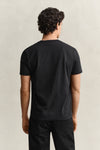 T-shirt męski z okrągłym dekoltem regular fit czarny