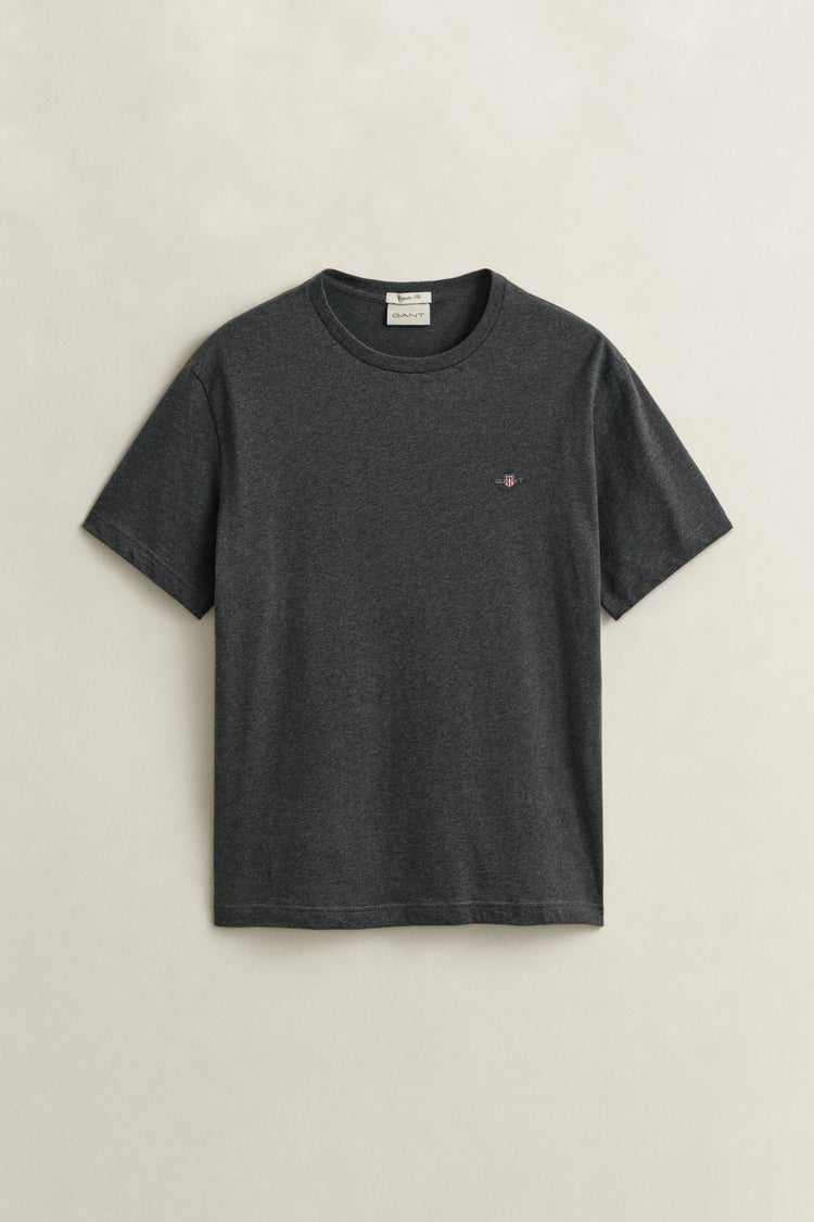 T-shirt męski z okrągłym dekoltem regular fit szary