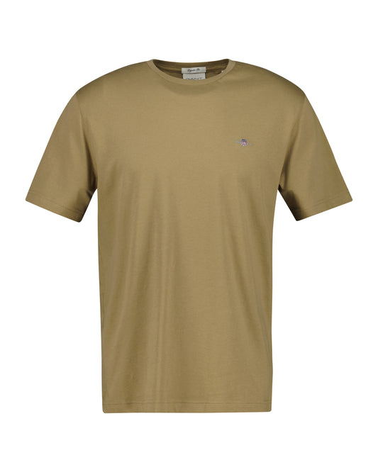 T-shirt Shield męski regular fit beżowy