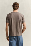 T-shirt Shield męski regular fit brązowy