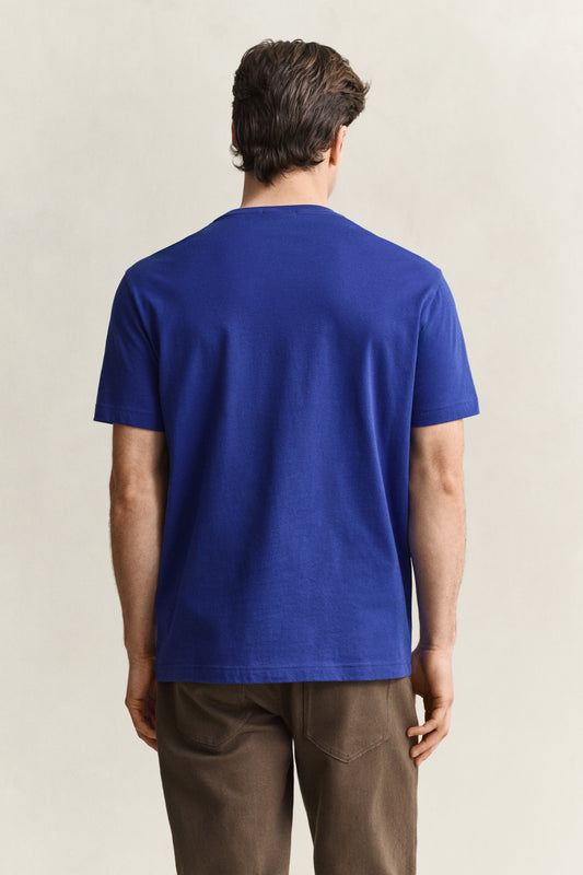 T-shirt Shield męski regular fit granatowy