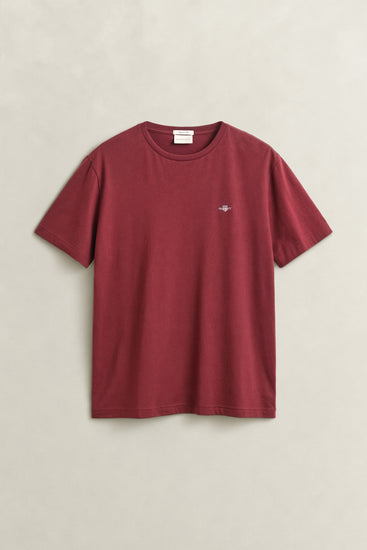 T-shirt Shield męski regular fit bordowy