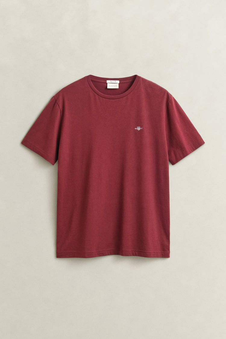 T-shirt Shield męski regular fit bordowy