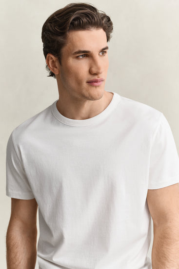 T-shirt męski z bawełny pima beżowy