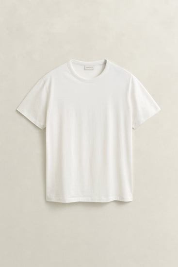 T-shirt męski z bawełny pima beżowy
