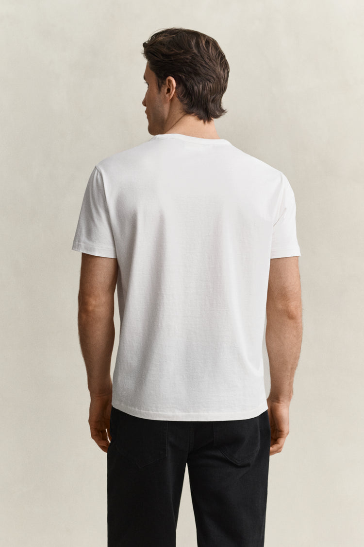 T-shirt męski z bawełny pima beżowy