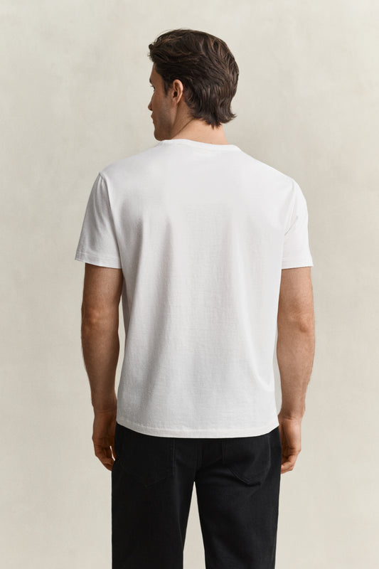 Z bawełny pima t-shirt męski kremowy