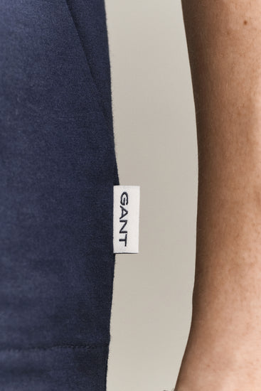 T-shirt z bawełny pima męski regular fit granatowy
