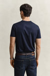 T-shirt z bawełny pima męski regular fit granatowy